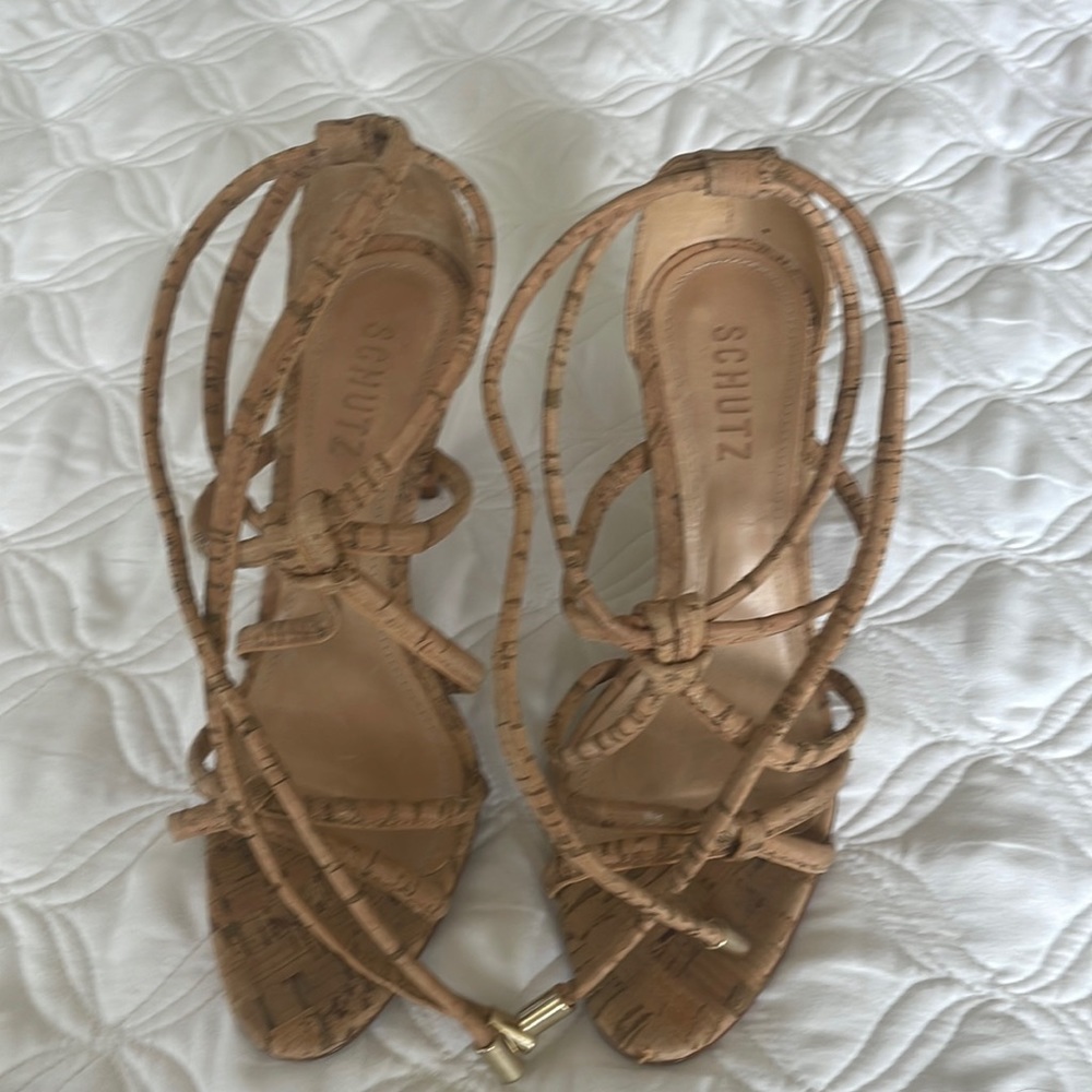 Beautiful Ankle Wrap Sandals with Gold Details